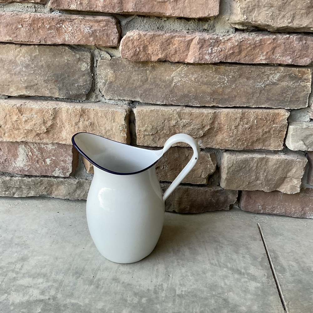 Vintage Enamelware Cream Pitcher - Picture 7 of 7